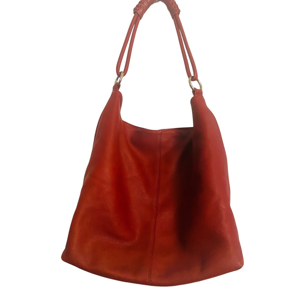Express Red Leather Shoulder Bag